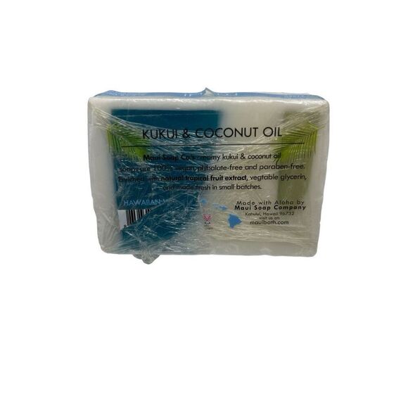 Hawaiian Waters Kukui & Coconut Oil Bar Soap Maui Soap Company 6 oz - Picture 3 of 3